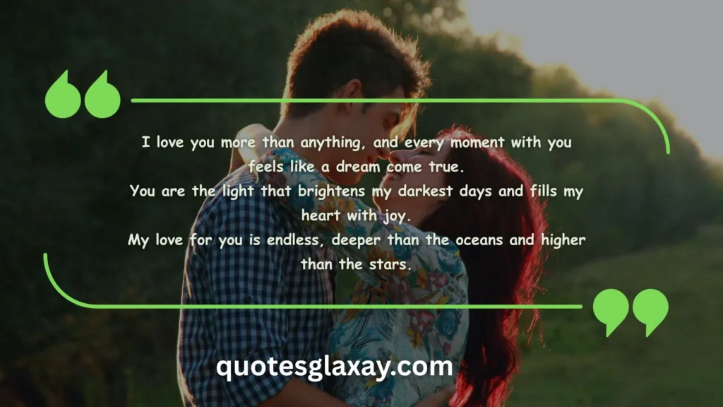 Romantic I Love You More Than Anything Messages